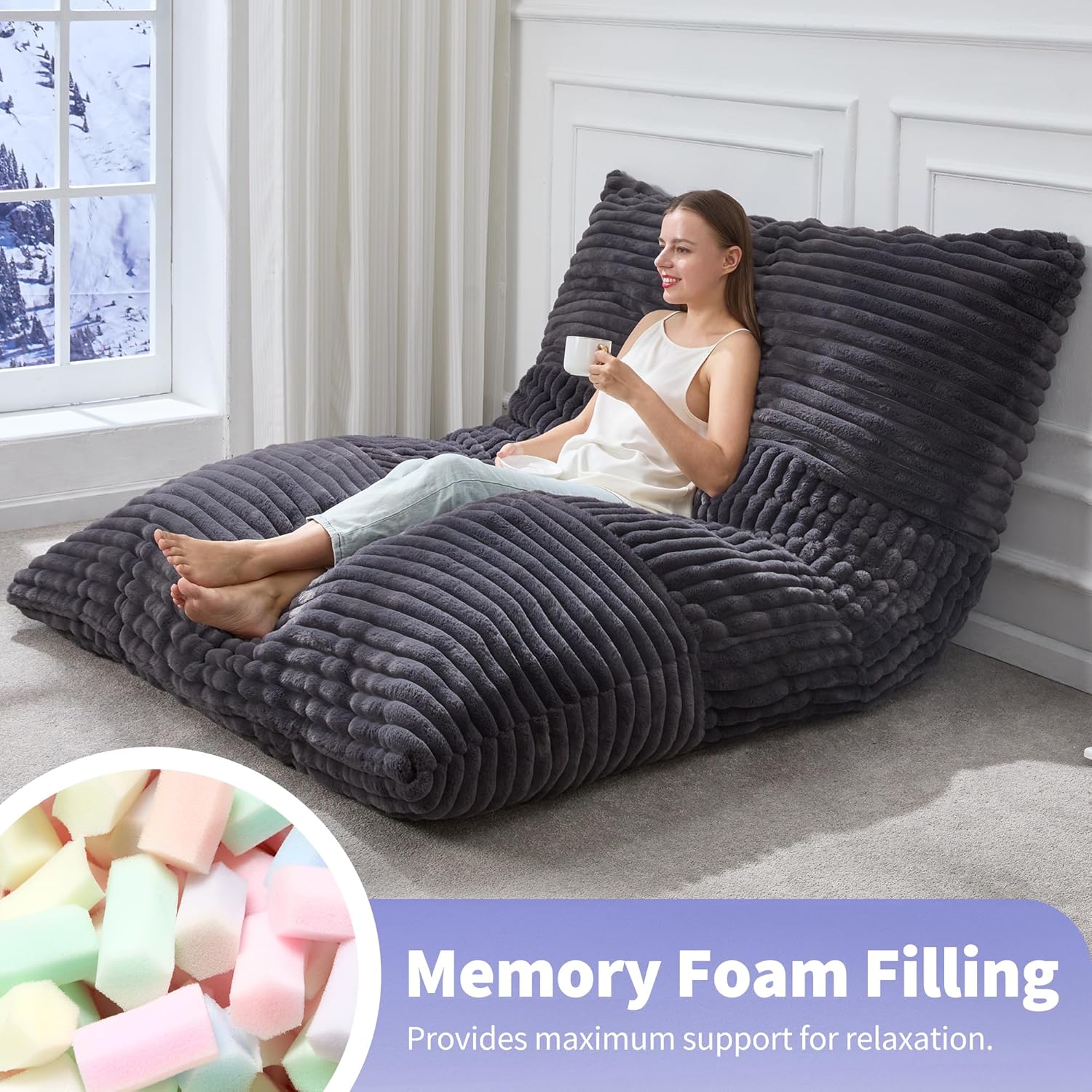 Convertible Bean Bag Floor Cushion